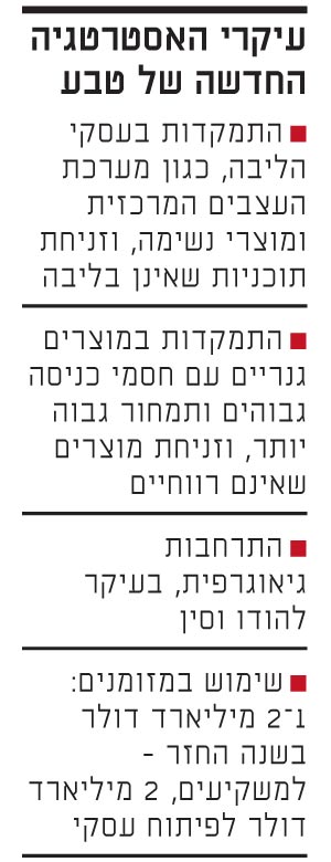 עיקרי האסטרטגיה החדשה של טבע 