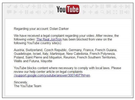 "הסרטון נחסם לצפיה במדינות מסוימות  / צילום מסך מאתר Youtube"