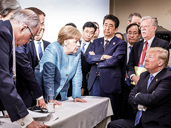 טראמפ ומנהיגי העולם בפתח ועידת ה־G7 בקוויבק, קנדה / צילום: רויטרס - Jesco Denzel