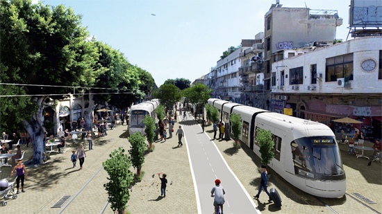 הדמיית הרכבת הקלה בשד' ירושלים / הדמיה: יח"צ הדמיית הרכבת הקלה בשד' ירושלים / הדמיה: יח"צ