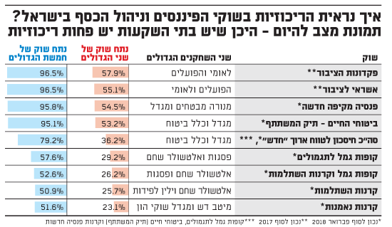 איך נראית הריכוזיות בשוקי הפיננסים וניהול הכסף בישראל