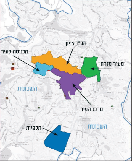 המרכזים העירוניים של ירושלים כיום