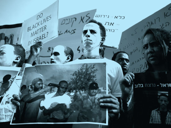 הפגנה של מהגרים אפריקאים בהרצליה / צילום: רויטרס - Amir Cohen