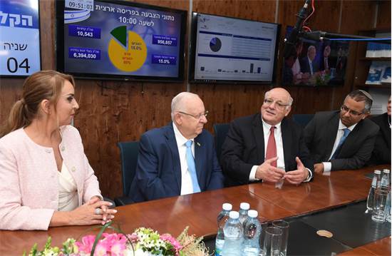 יו"ר ועדת הבחירות חנן מלצר ונשיא המדינה ראובן ריבלין / צילום: בית הנשיא, יח"צ יו"ר ועדת הבחירות חנן מלצר ונשיא המדינה ראובן ריבלין / צילום: בית הנשיא, יח"צ
