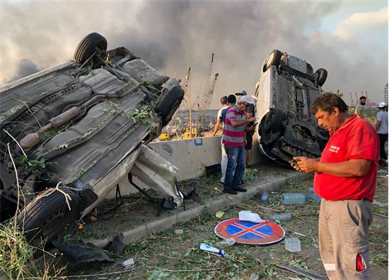 הנזק לאחר הפיצוץ בנמל ביירות / צילום: Issam Abdallah, רויטרס