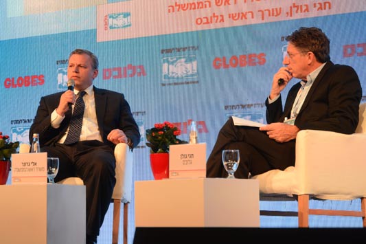 Eli Groner, Director General, Prime Minister's Office with Hagai Golan, Globes. צילום איל יצהר