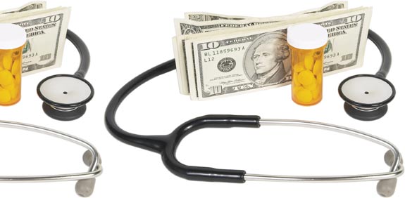רופא רפואה ניתוח רופאים סטטוסקופ תרופה דולרים מחלה / צלם: thinkstock
