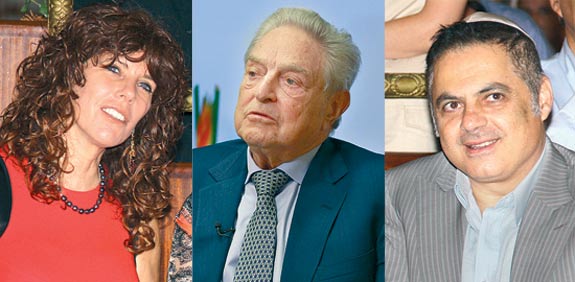 ג'קי רכיב גודי שלום ניר מוזס ג'ורג' סורוס.  / צילומים: יוסי כהן, רויטרס