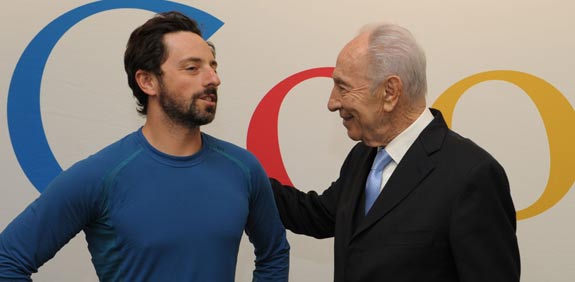 שמעון פרס סרגיי ברין / צלם:משה מילנר/לעמ