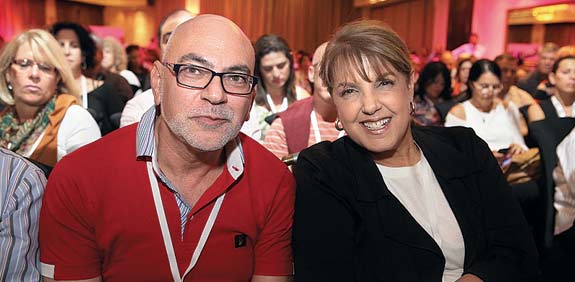 ליאורה עופר, משה רוזנבלום, ועידת הקניונים השנתית / צילום: איציק בירן