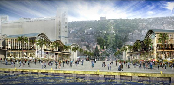 חזית ים עירונית חיפה / הדמייה:  משרד אדריכלים עמי שנער – אמיר מן 