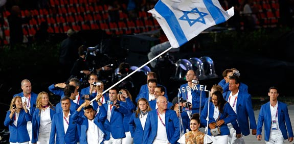 המשלחת הישראלית לאולימפיאדת לונדון 2012 צועדת בטקס הפתיחה / צלם: רויטרס