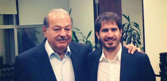 Carlos Slim and Moshe Hogeg