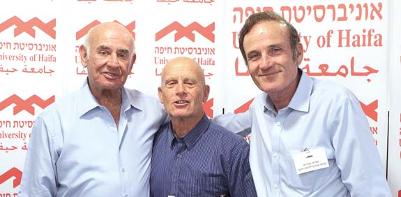 עמוס שפירא, עמי אילון, יעקב פרי, פורום אנשי העסקים של אוניברסיטת חיפה / צילום: יוני רייף