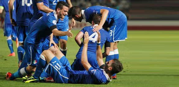 נבחרת איטליה מול ישראל ביורו 2013 / צלם: רויטרס