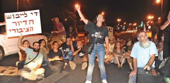 הפגנה הקוראת לבנייה מחודשת של דירות לדיור ציבורי / צילום: איל יצהר