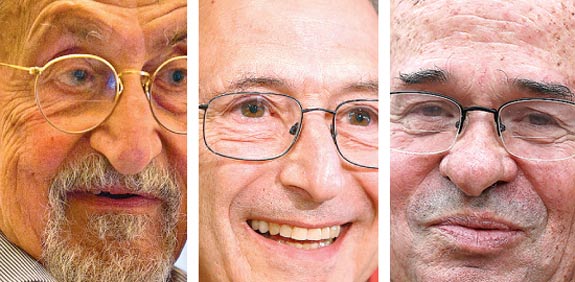פרופ' אריה ורשל פרופ' מייקל לויט ומרטין קרפלוס / צילום: רויטרס