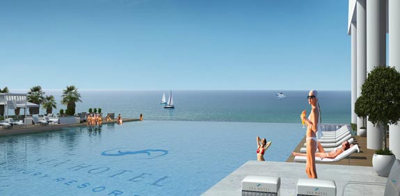 הדמיה של הבריכה במלון Sea Hotel בבת ים / קרדיט: Studio a a 