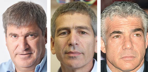 יאיר לפיד הלל קוברינסקי יורם באומן / צילום: תמר מצפי רוני שיצר איל יצהר