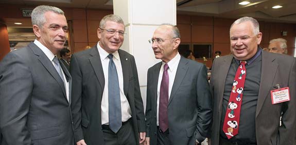 אייל שמואלי, עוזי לנדאו, אליעזר שקדי, ליאור גלפנד, תערוכת התיירות הבינלאומית / צילום: חן גלילי