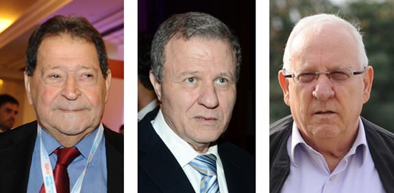 ראובן ריבלין מאיר שטרית בנימין בן אליעזר / צילום: תמר מצפי איל יצהר