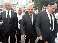 משה קצב  הדין ציון אמיר ואברהם לביא / צלם: רוני שיצר