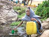 אישה אתיופית אוגרת מים / צילום: רויטרס