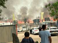 השריפה במכללת ספיר בעקבות טרור העפיפונים / צילום: נועם נרקיס