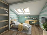 חדר שינה בעליית גג / צילום: shutterstock