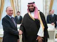 הנשיא פוטין והנסיך הסעודי מוחמד בן סלמן./ צילום: רויטרס Pavel Golovkin