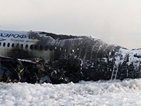 המטוס של אירופלוט לאחר שכובתה האש / צילום: City News "Moskva"