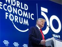דונלד טראמפ נואם בפורום הכלכלי העולמי בדאבוס / צילום: Jonathan Ernst, רויטרס