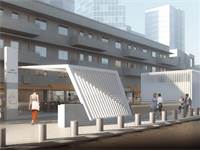 תחנת הרכבת הקלה "עפרה חזה" ברחוב אלנבי בתל אביב / הדמיה: נת"ע