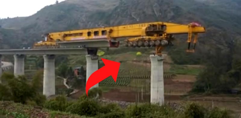 בניית גשרים בסין, הנדסה, טכנולוגיה, מכונה לבניית גשרים / צילום: וידאו