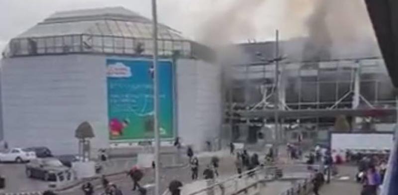 תיעוד רגעי הפיצוץ בשדה התעופה בבריסל / צילום: וידאו