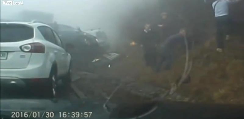 רכב,תאונת שרשרת / צילום: מתוך הוידאו