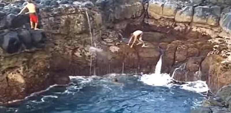 בריכת המוות בהוואי, טביעה, בריכה, שחייה / צילום: וידאו