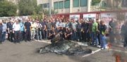 עובדי טורבין ג'ט השובתים / צילום: דוברות ההסתדרות