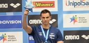 יעקב טומרקין זוכה במדליית כסף באליפות אירופה 2015 / צילום: עמית שיסל, באדיבות איגוד השחייה