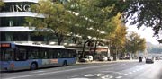 רחוב ראשי במדריד. הפרדה בין תנועה קלה לתנועת אוטובסים / צילום: מירב מורן