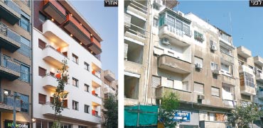 הבניין ברחוב הרצל בתל אביב  /צילום לפני: אדריכל דורון מינין צילום אחרי: אייל תגר
