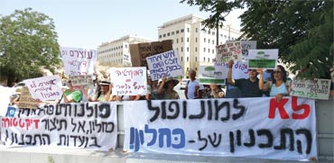 הפגנה של מינהל התכנון נגד האוצר / צילום: דב גרינבלט