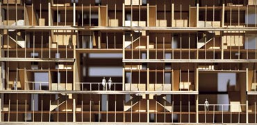 מודל של פרויקט המיקרו־דירות בניו יורק / צילום: AFP