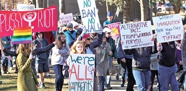 הפגנות נגד הצו של טראמפ נגד ההגירה / צילום: רויטרס