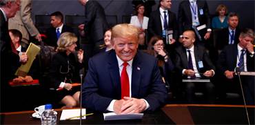 נשיא ארה"ב, דונלד טראמפ, בפגישת מועצת נאט"ו בבריסל / צילום: Francois Lenoir, רויטרס