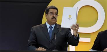ניקולאס מדורו, נשיא ונצואלה, באירוע ההשקה של Petro, המטבע הדיגיטלי הראשון המונפק על ידי מדינה / REUT