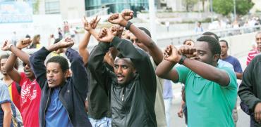 יוצאי אתיופיה מפגינים נגד ההפליה ב– 2015/ צילום: שלומי יוסף