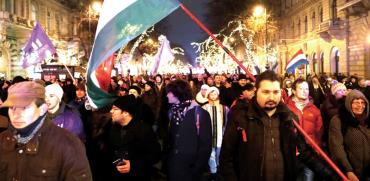 ההפגנות בבודפשט/ צילום: רויטרס  Bernadett Szabo 