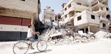 ההרס באחת מערי סוריה. /צילום: רויטרס  Omar Sanadiki 