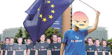 מפגינים נגד פייסבוק בבלגיה / Francois Lenoir  צילום: רויטרס